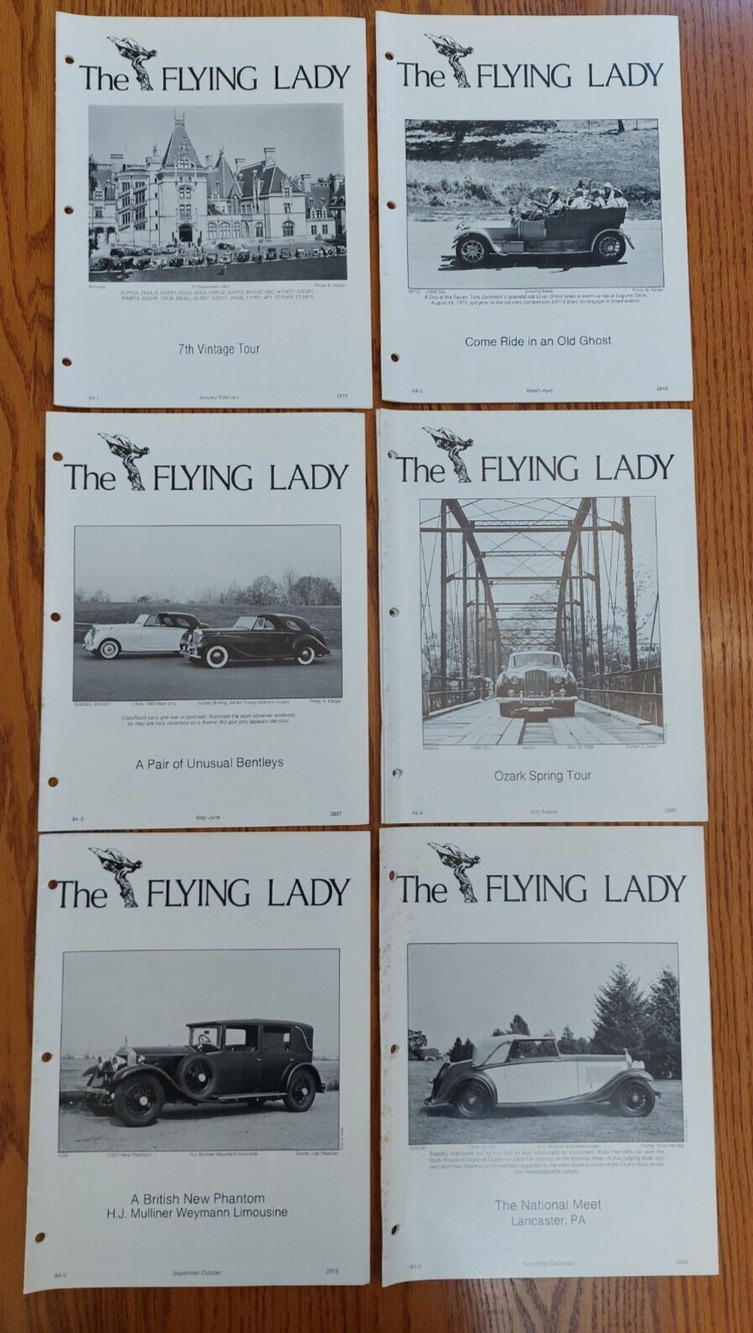 1984 The Flying Lady Magazine Full Year Jan-Dec Rolls-Royce Bentley Journal